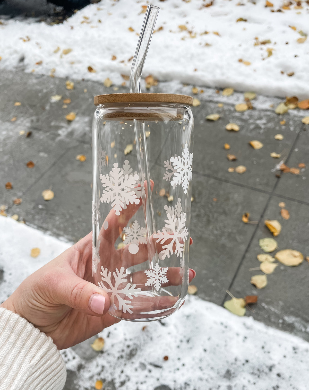 Holiday Glass Cup - Snowflake