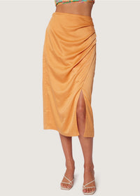 Apricot Sunset Midi Skirt
