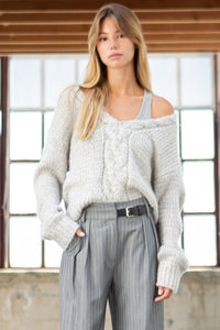 Carmine Twist Detail Pullover Sweater