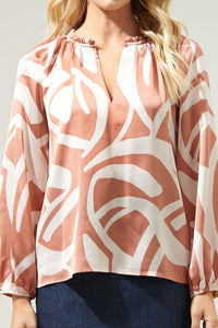 Peachy Abstract Blouse