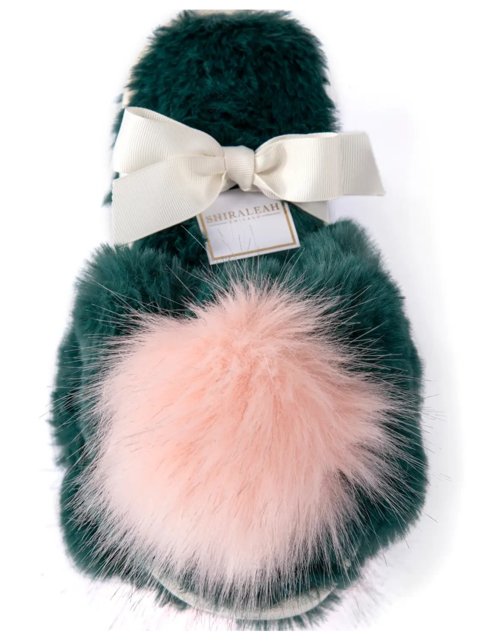 Amor Faux Fur Slippers - Green